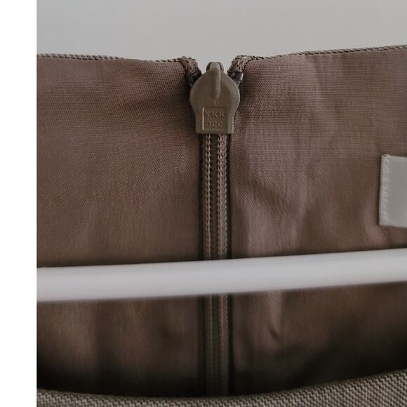 MaxMara Max Mara Fazio Wool Silk Blend Flared Hem Dress Gray Beige 10 - Picture 8 of 12